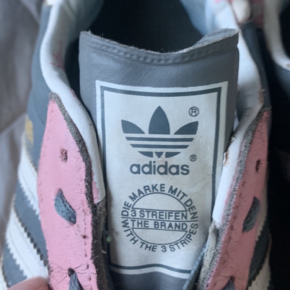 Adidas original Sambas sneakers grey pink triple stripe Sz 10.5 limited edition - Picture 8 of 14